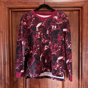 Under Armour Women's Maroon and Black Crew Neck Sweater